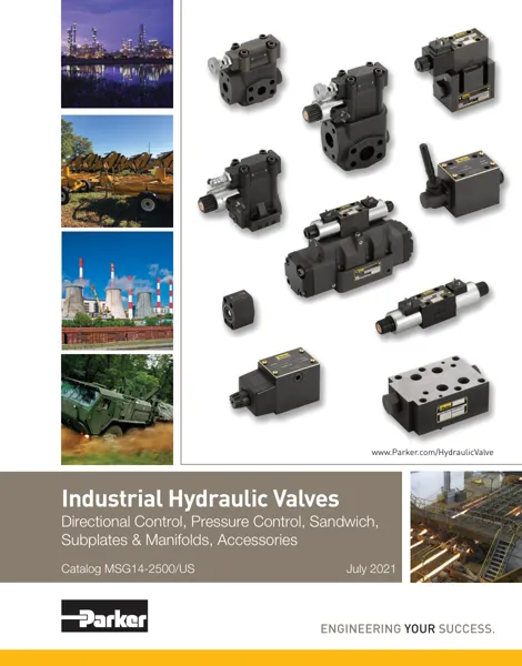 Capa do catálogo Válvulas Hidráulicas Industriais (2500) — Parker